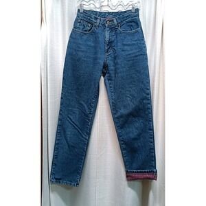 Vtg LL Bean Women's Size 4R Double L Relaxed Fit Straight Flannel Lined Jeans